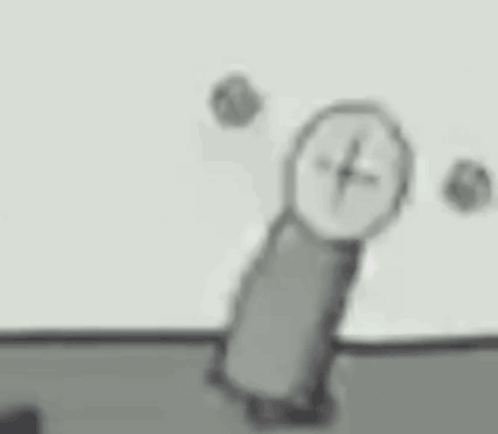 Black and White Clock With Screw