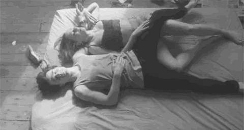 Black And White Couple Hug Kissing GIF