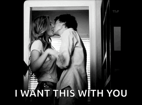 Black and White Couple Kissing I Want This With You