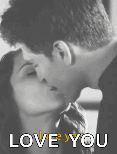 Black And White Couple Kissing Love You GIF