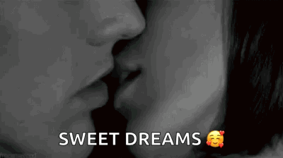 Black and White Couple Kissing Sweet Dreams
