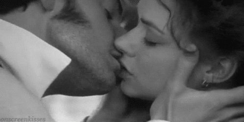 Black And White Couple Smooch GIF