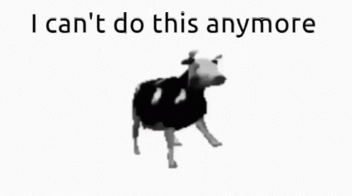 Black And White Cow Saying I Can't Do This Anymore GIF