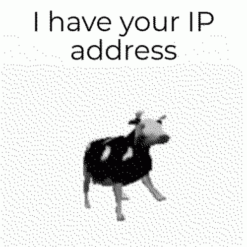 Black And White Cow Saying I Have Your IP Address GIF