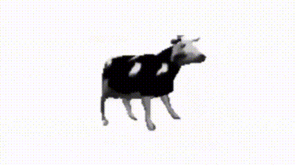Black And White Cow With Dots GIF