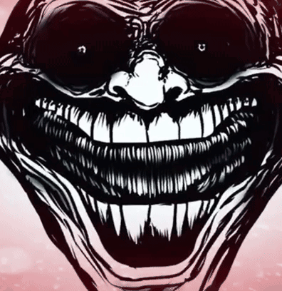 Black And White Creepy Face With Big Smile GIF