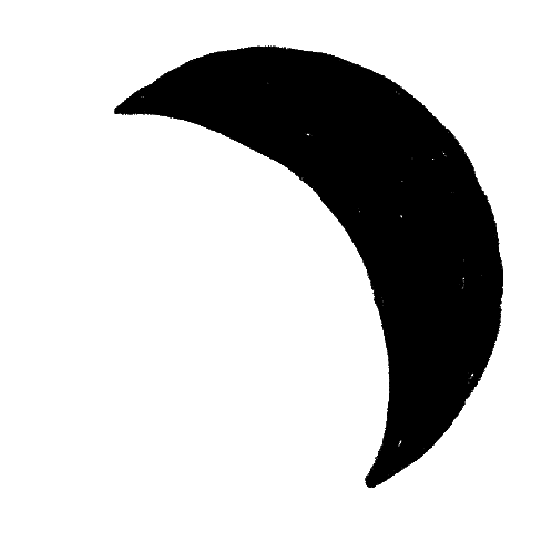 Black and White Crescent Moon