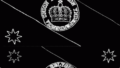 Black and White Crown and Star Drawing
