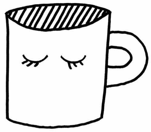 Black And White Cup With Two Eyes GIF