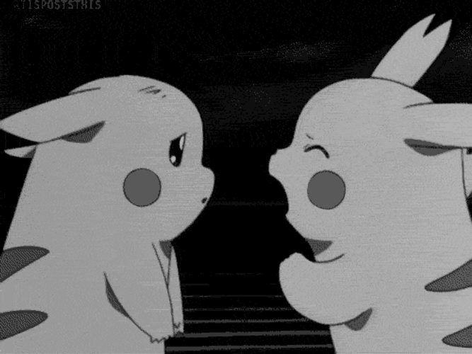 Black And White Cute Pikachu GIF
