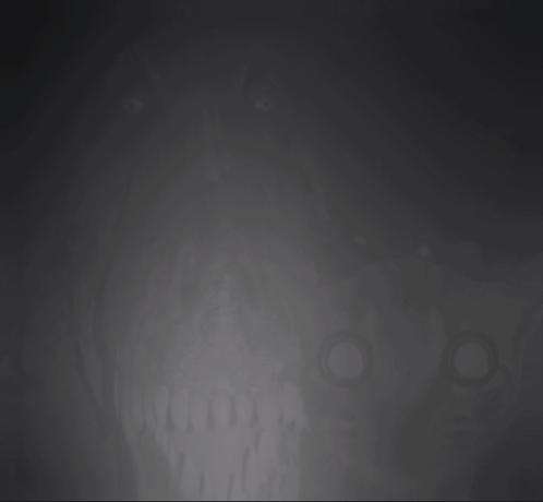 Black And White Dinosaur And Cat With Glowing Eyes GIF