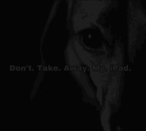 Black and White Dog Don't Take Away My iPad
