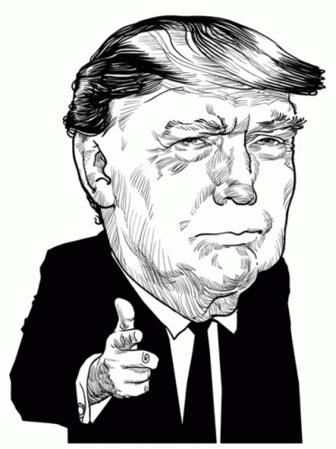 Black And White Donald Trump Pointing GIF