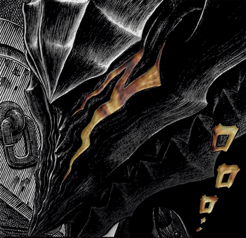 Black and White Dragon Head With Flame