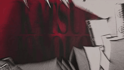 Black And White Dragon On Red Background Saying Black GIF