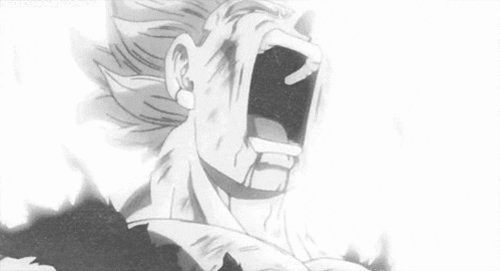 Black And White Dragonball Z Goku Screaming GIF