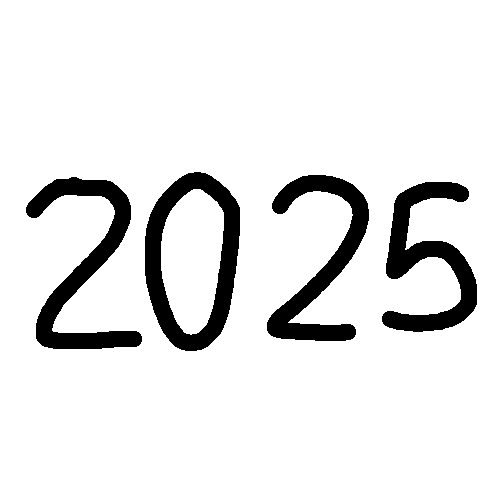 Black and White Drawing of 2025
