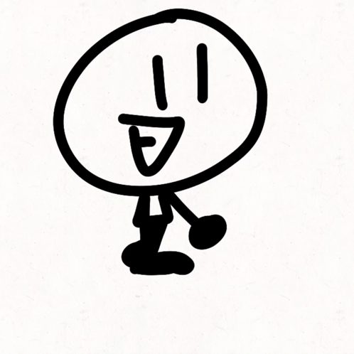 Black and White Drawing of Cartoon Character With Yes
