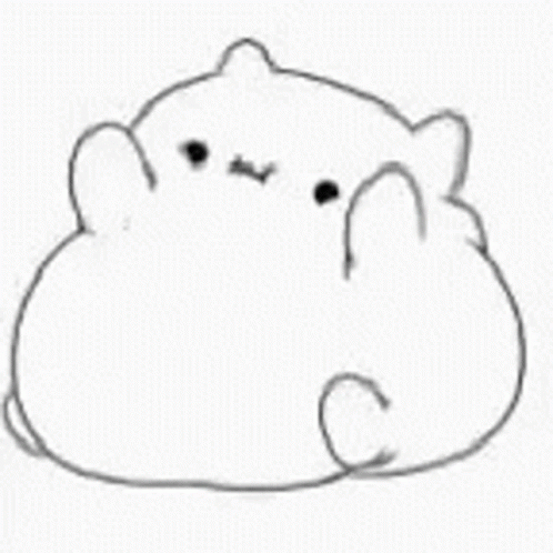 Black and White Drawing of Fat Hamster