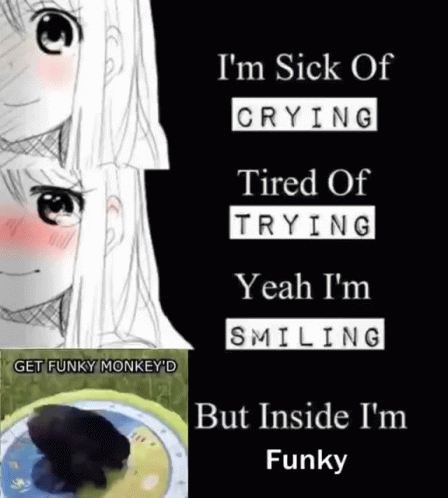 Black And White Drawing Of Girl Sick Of Crying GIF