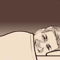 Black and White Drawing of Man and Woman Laying in Bed