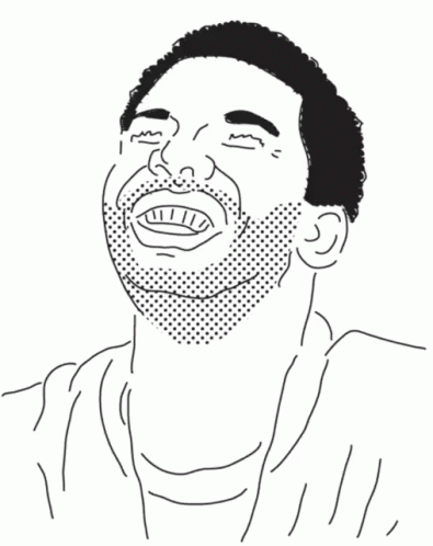 Black and White Drawing of Man Laughing With Journey.com