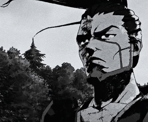 Black And White Drawing Of Man's Face GIF