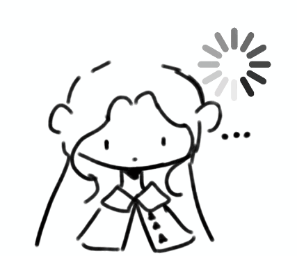 Black and White Drawing of Person With Loading Circle