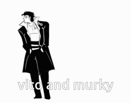 Black and White Drawing of Two Men Vito and Murky