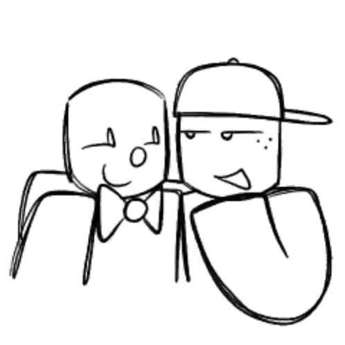 Black And White Drawing Of Two People Standing GIF