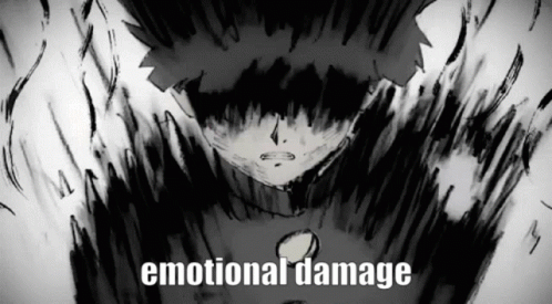 Black and White Drawing Saying Emotional Damage