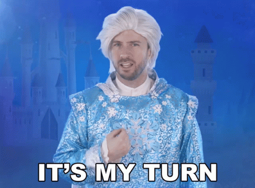 Black And White Drawing Saying Now It's My Turn GIF