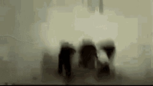 Black And White Face Behind Glass GIF