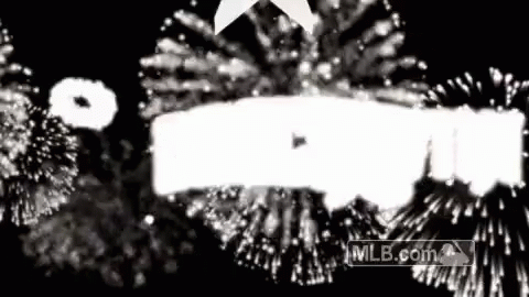 Black And White Fireworks With MLB Logo GIF