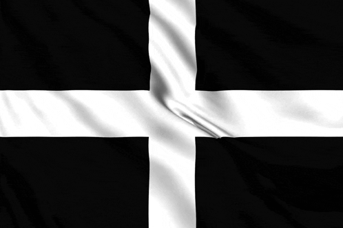 Black and White Flag with White Cross