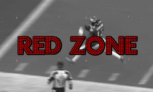 Black And White Football Game Red Zone In Red Dots GIF