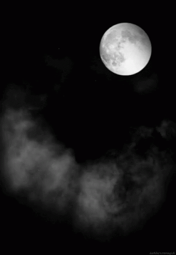 Black and White Full Moon in Cloudy Sky