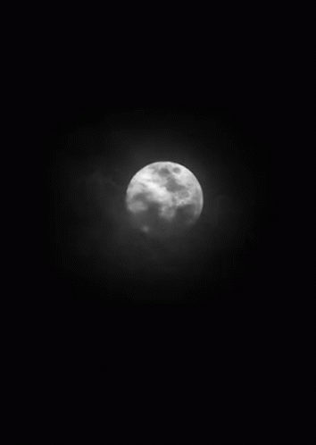 Black and White Full Moon in Cloudy Sky