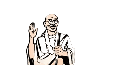 Black and White Gandhi Drawing