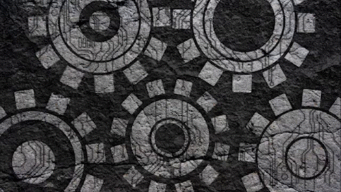 Black and White Gears Drawing