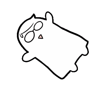 Black and White Ghost with Glasses and Triangle Nose