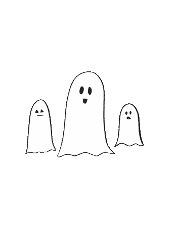 Black and White Ghosts Drawing
