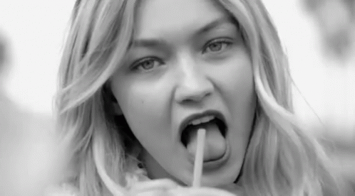 Black And White Gigi Hadid Wink GIF