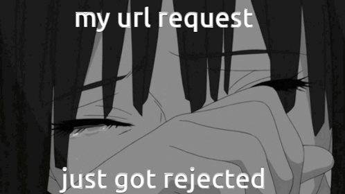 Black and White Girl Crying My URL Request Rejected