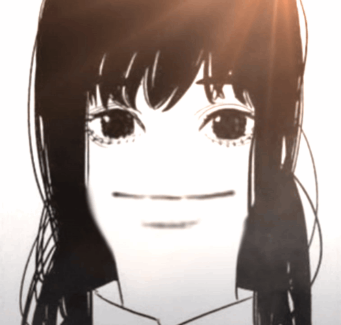 Black And White Girl Face With Long Hair GIF