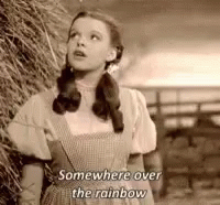 Black and White Girl Next to Hay Pile Somewhere Over the Rainbow