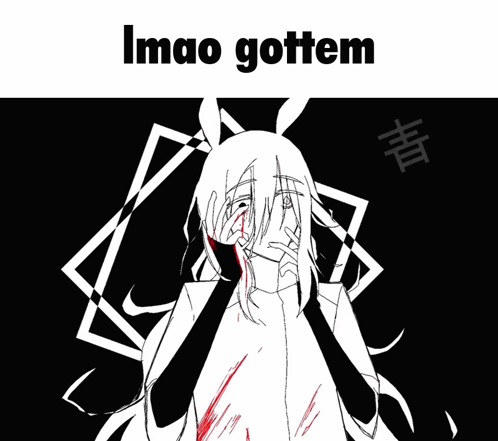 Black and White Girl Saying Imao Gottem