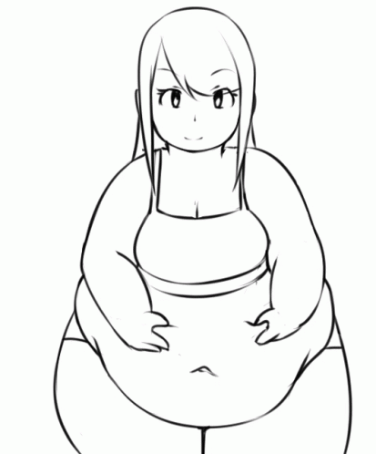 Black and White Girl with Large Belly