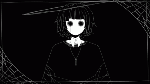 Black and White Girl With Spider Web