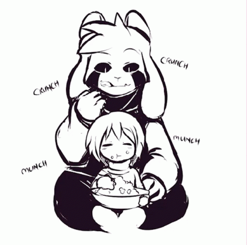 Black and White Goat Holding Cereal and Child